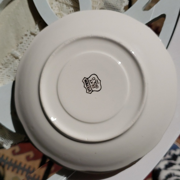 Stetson 22k gold trimmed bread plate replacement 6in two - Picture 2 of 4